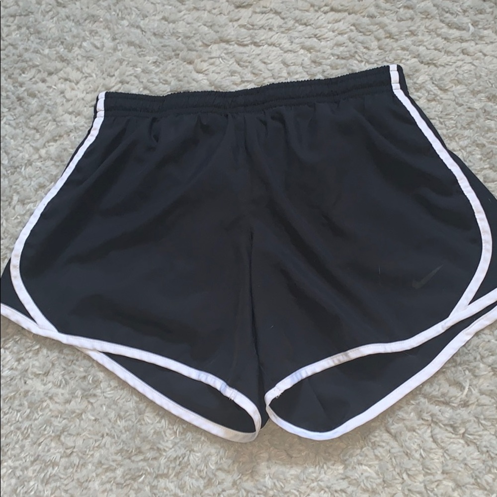 Black and white Nike athletic shorts